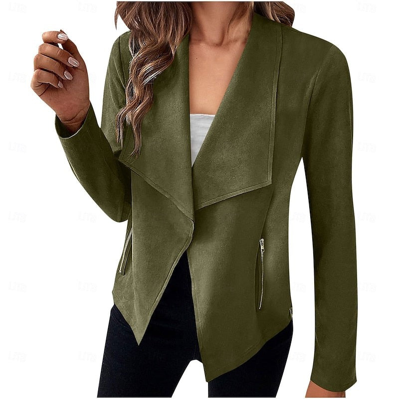 Isabeau | Women's Draped Open-Front Jacket
