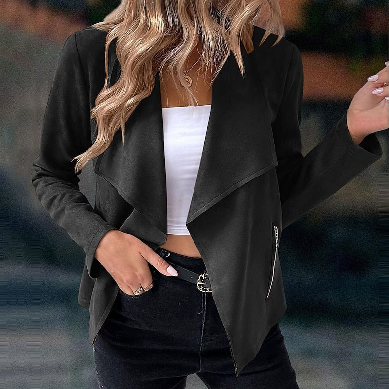 Isabeau | Women's Draped Open-Front Jacket