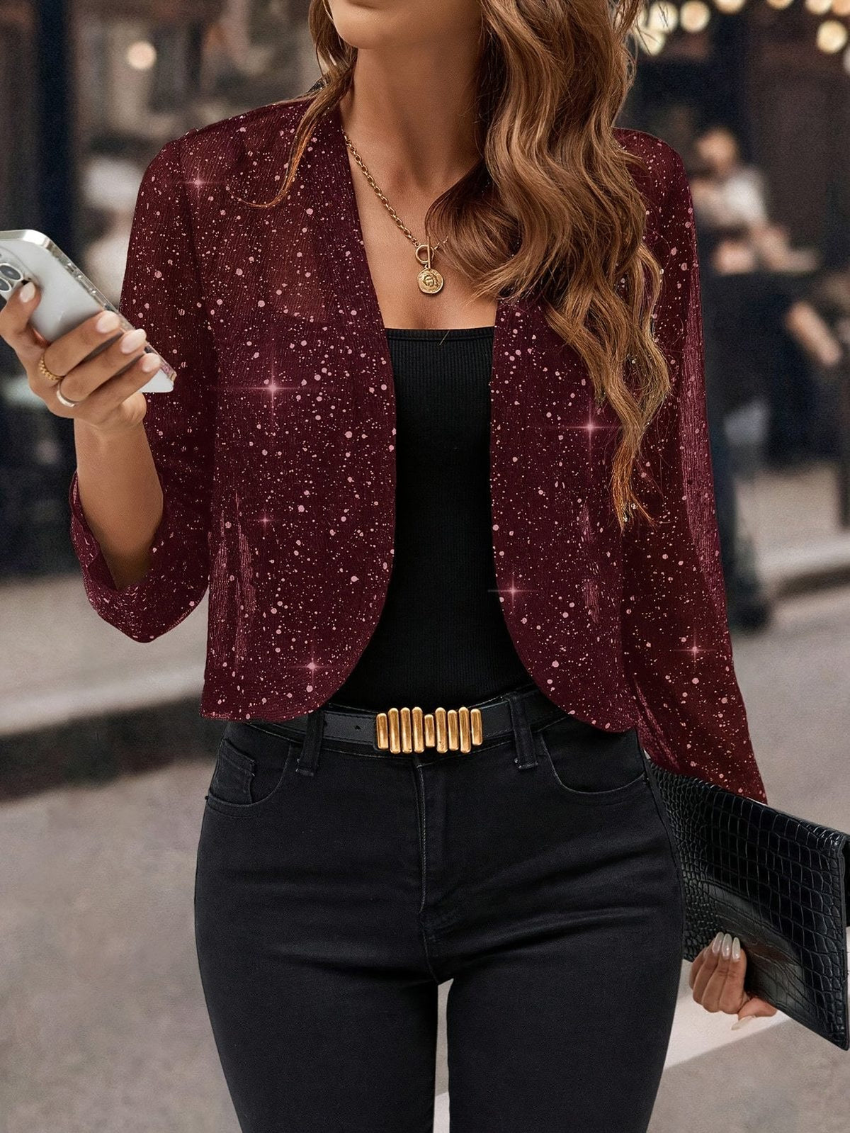 Elaine | Women's Shimmer Cropped Jacket for Winter
