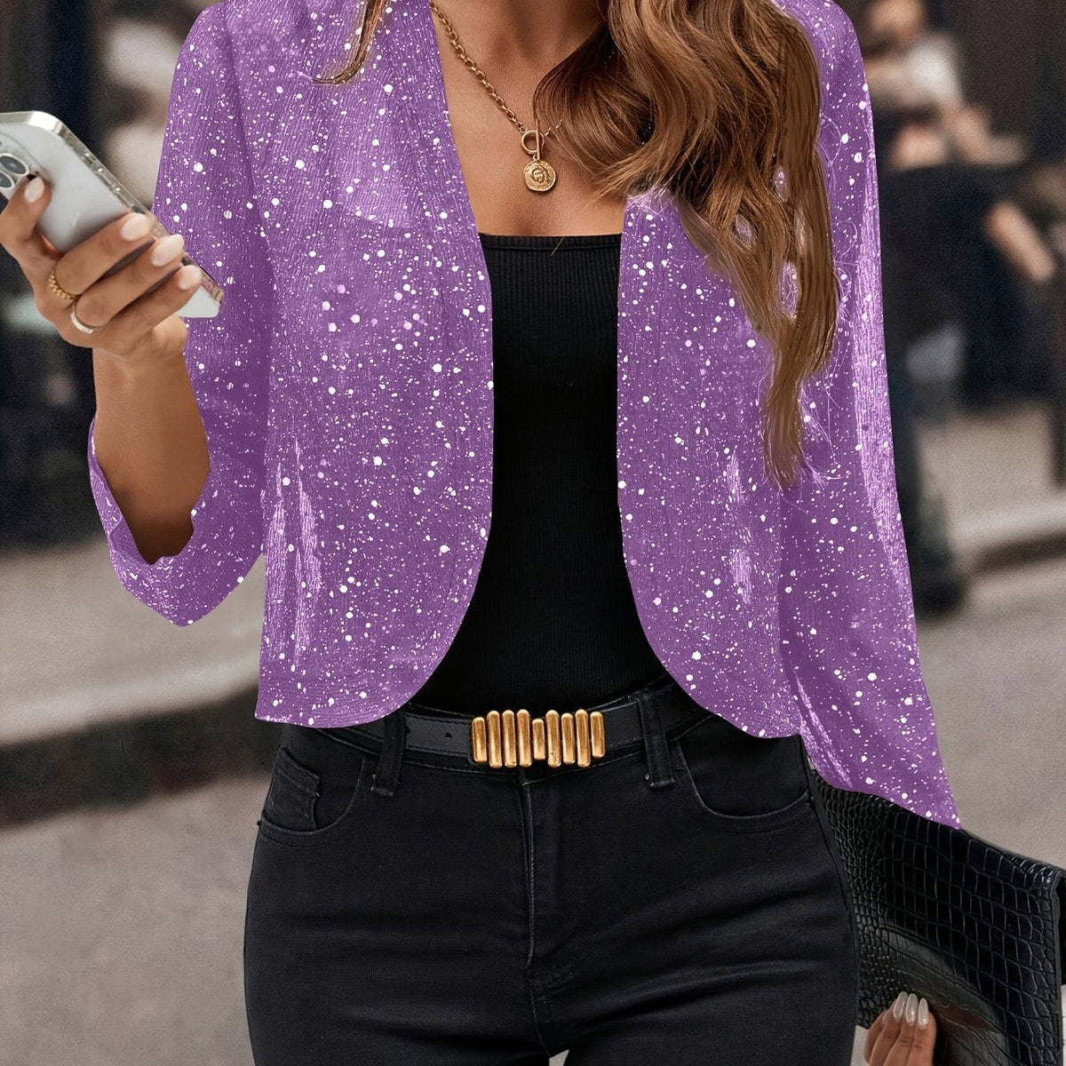 Elaine | Women's Shimmer Cropped Jacket for Winter