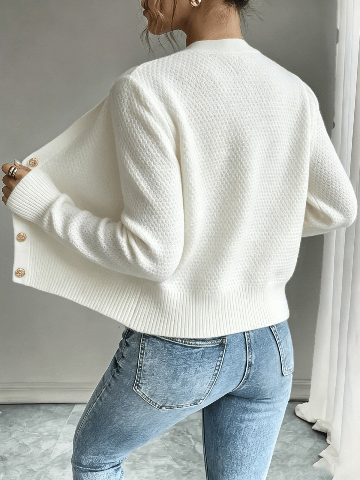 Eleanora | Women's Cable-Knit Button-Front Cardigan