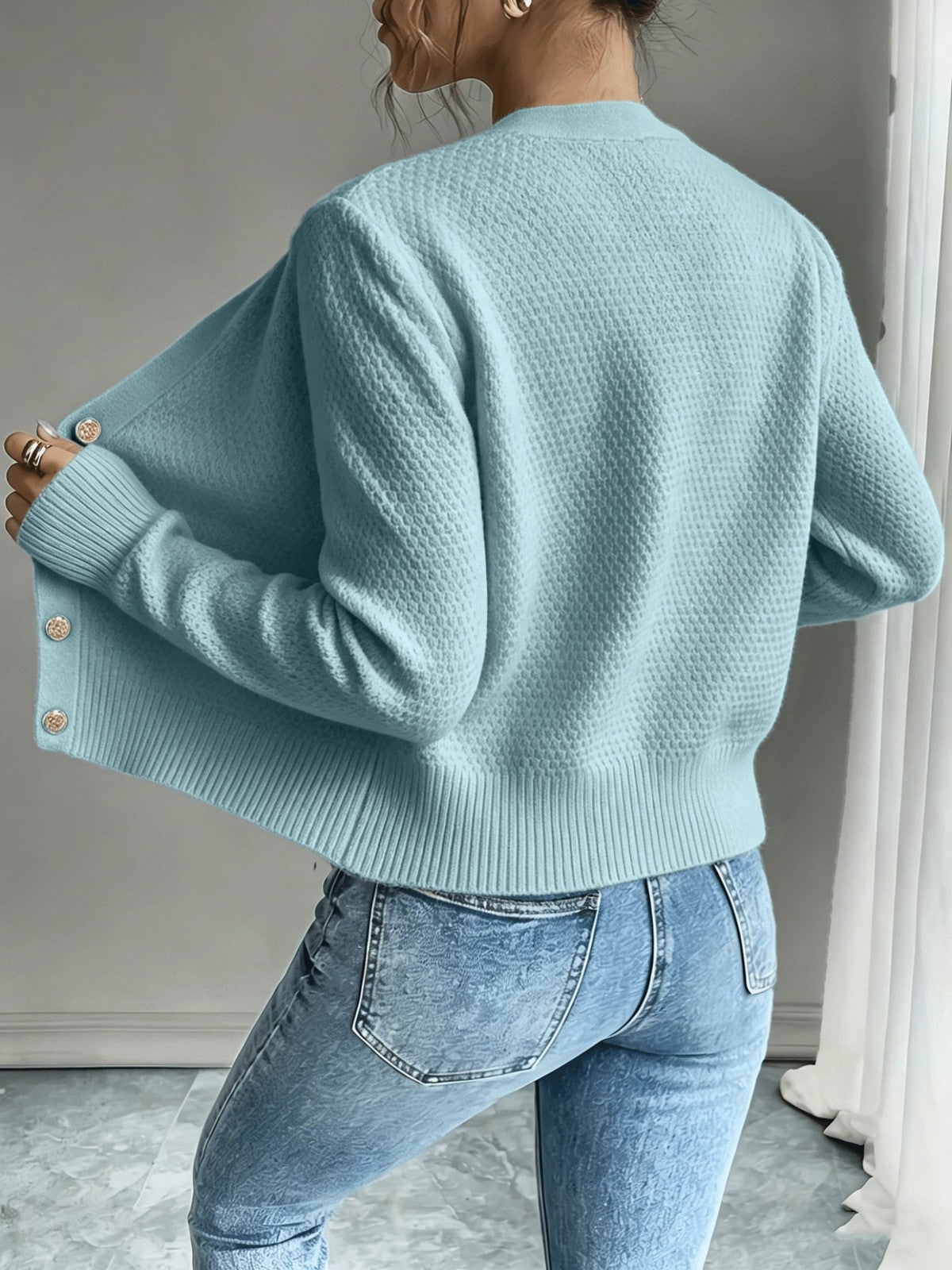 Eleanora | Women's Cable-Knit Button-Front Cardigan