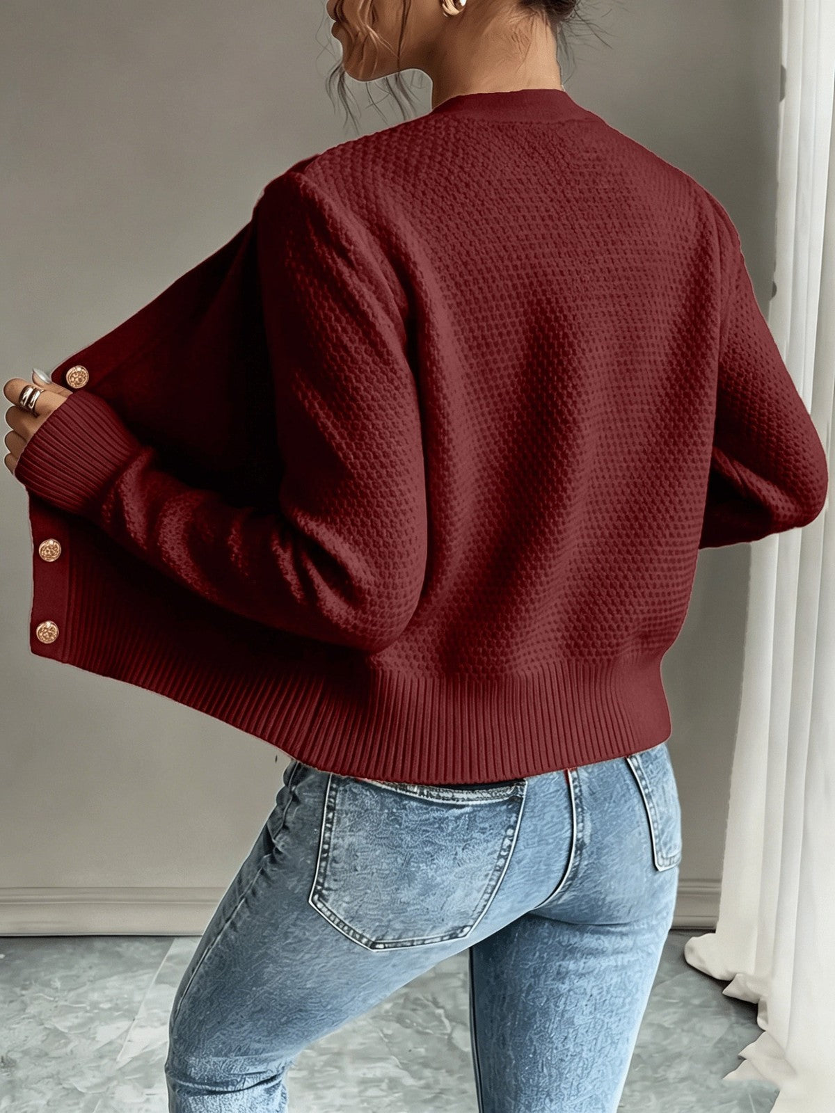 Eleanora | Women's Cable-Knit Button-Front Cardigan