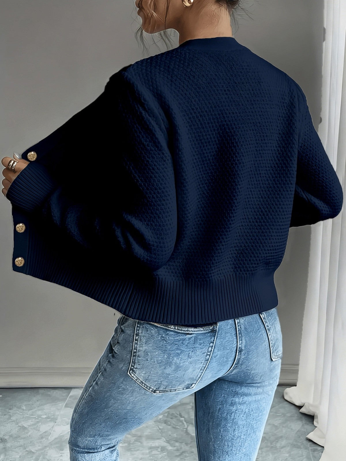 Eleanora | Women's Cable-Knit Button-Front Cardigan