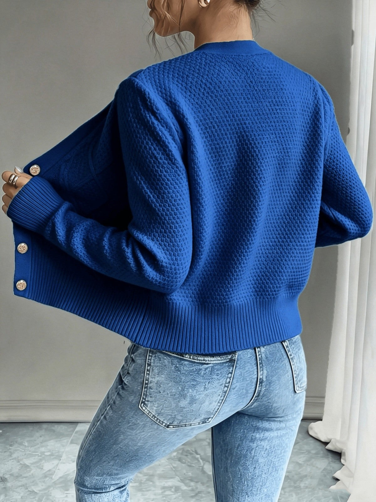 Eleanora | Women's Cable-Knit Button-Front Cardigan