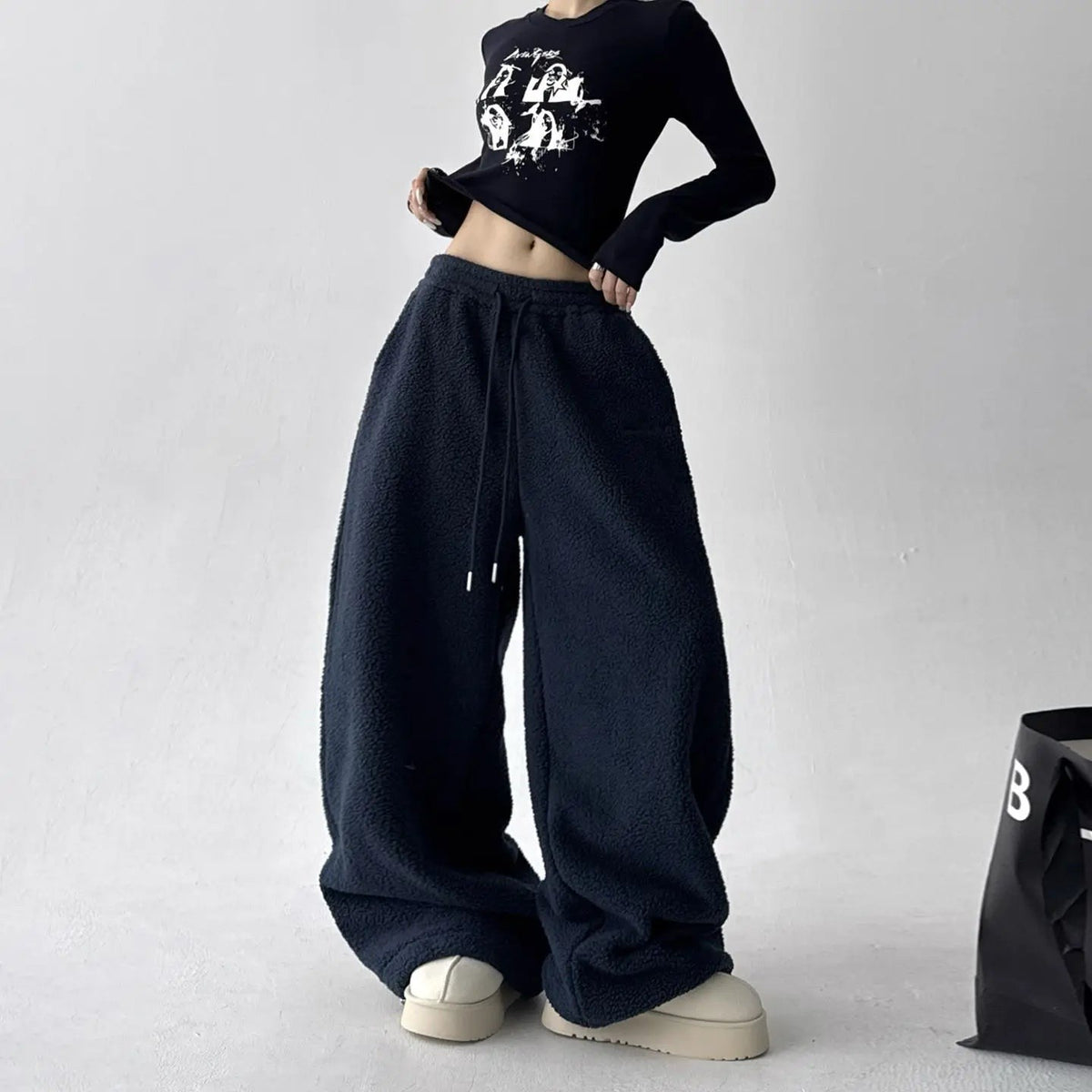 Emmeline | Soft Drawstring Fleece Pants photo