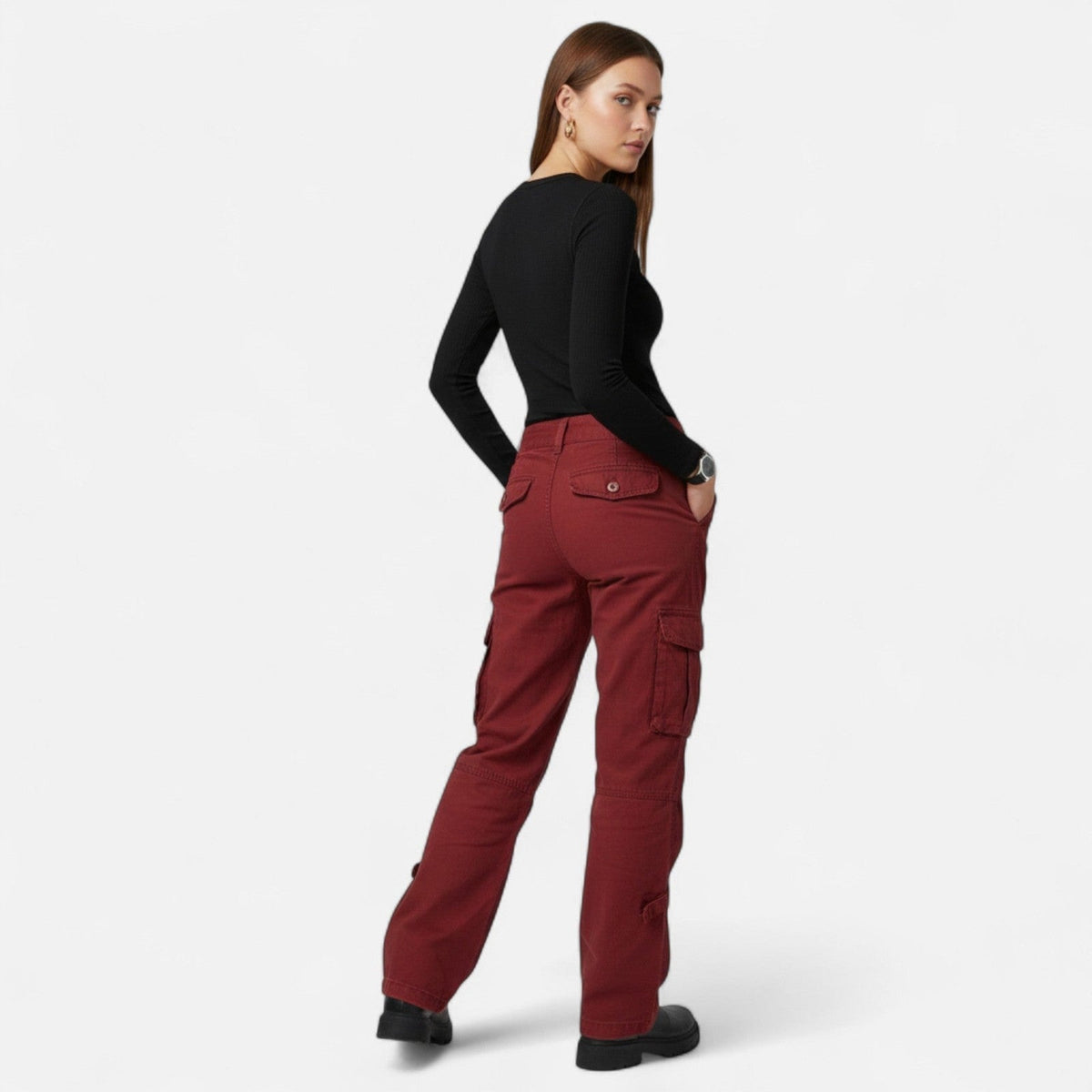 Everly | Sharp Straight Leg Cargo Pants for Women photo
