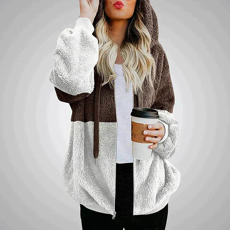 Genevra | Women's Cozy Two-Tone Plush Hoodie photo