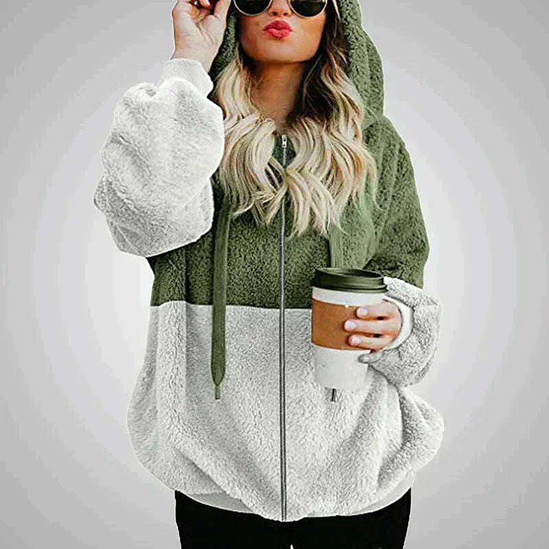 Genevra | Women's Cozy Two-Tone Plush Hoodie photo