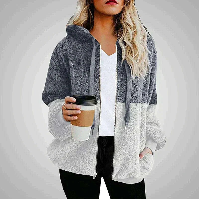 Genevra | Women's Cozy Two-Tone Plush Hoodie photo