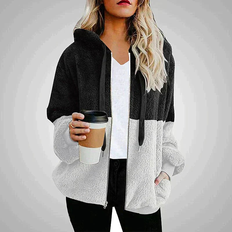 Genevra | Women's Cozy Two-Tone Plush Hoodie photo