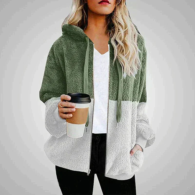 Genevra | Women's Cozy Two-Tone Plush Hoodie photo