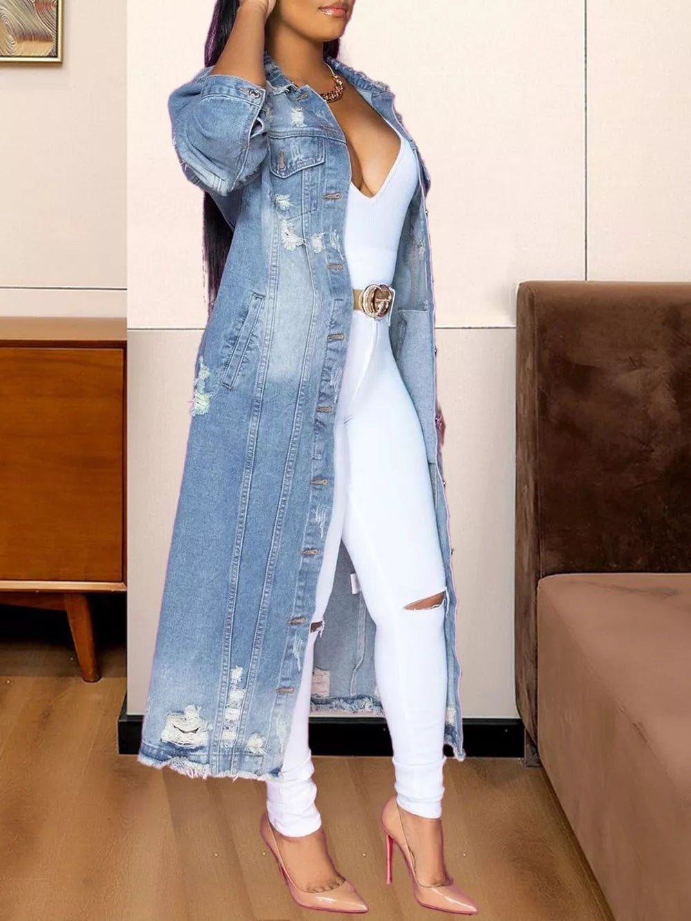 Harlan | Raw Hem Denim Jacket photo