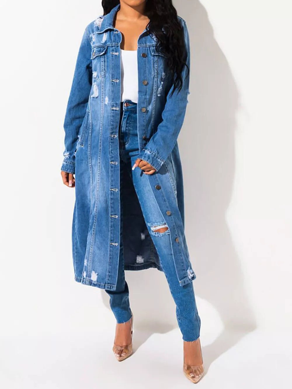 Harlan | Raw Hem Denim Jacket photo