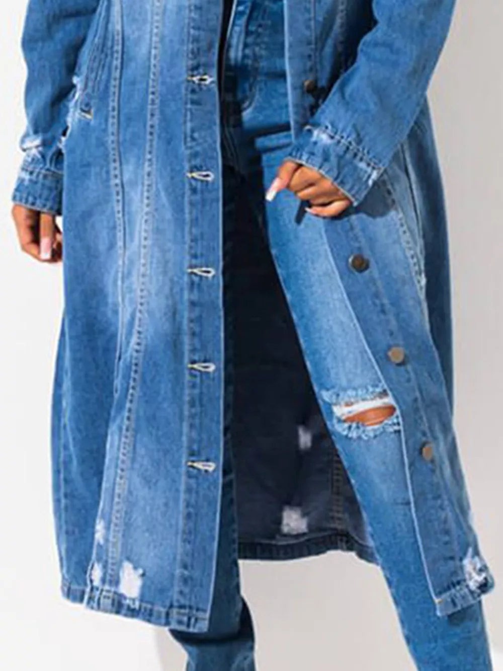 Harlan | Raw Hem Denim Jacket photo