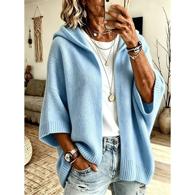 Thale | Women's Cozy Hooded Open-Front Cardigan