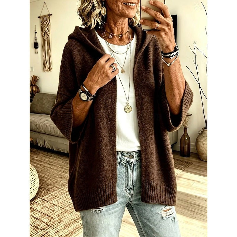 Thale | Women's Cozy Hooded Open-Front Cardigan