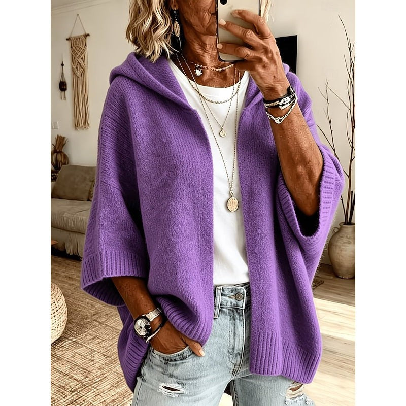Thale | Women's Cozy Hooded Open-Front Cardigan