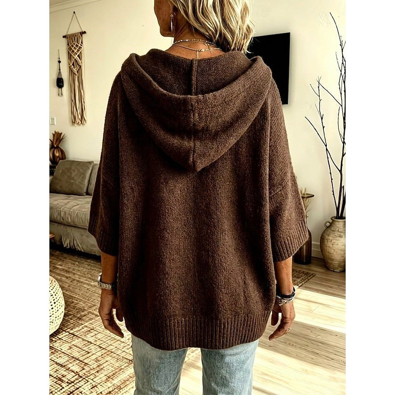 Thale | Women's Cozy Hooded Open-Front Cardigan