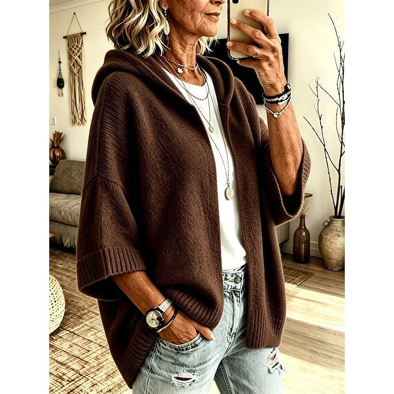 Thale | Women's Cozy Hooded Open-Front Cardigan