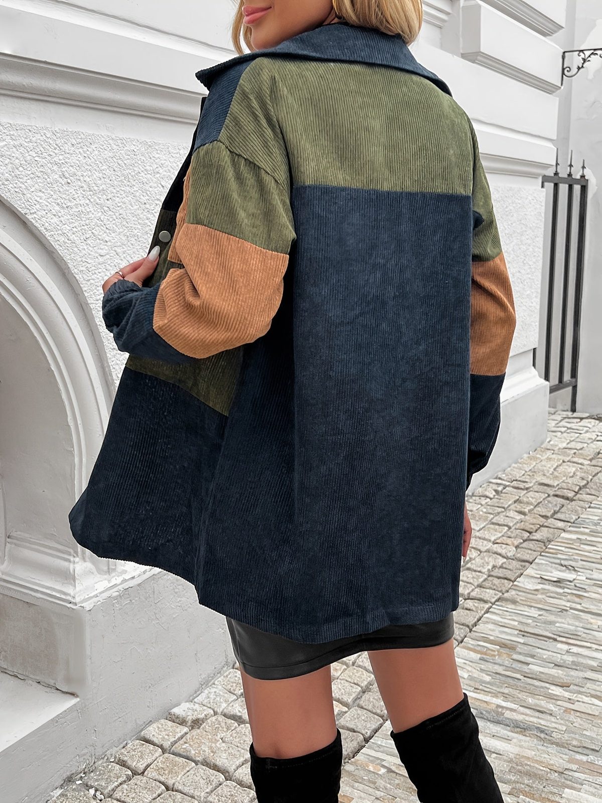 Hattie | Women's Color-Block Shirt Jacket