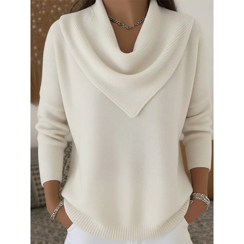 Heather | Women's Elegant Cowl-Neck Sweater