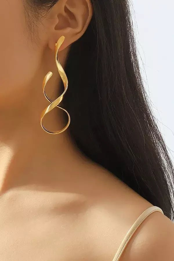 Herdis | Spiral Swirl Drop Earrings photo