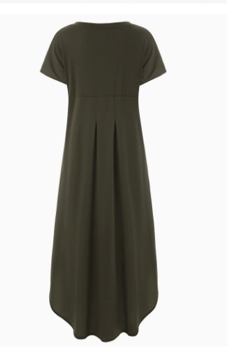 Ianira | Summer Maxi Dress with Short Sleeves and V Neck