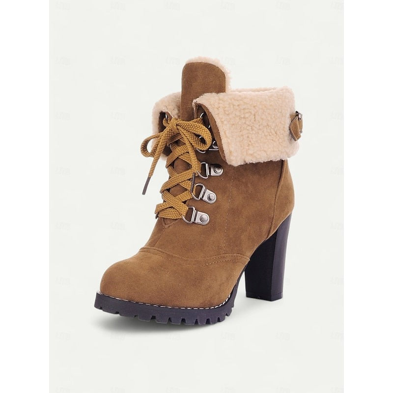 Ingram | Women's Fur-Trimmed Lace-Up Winter Boots