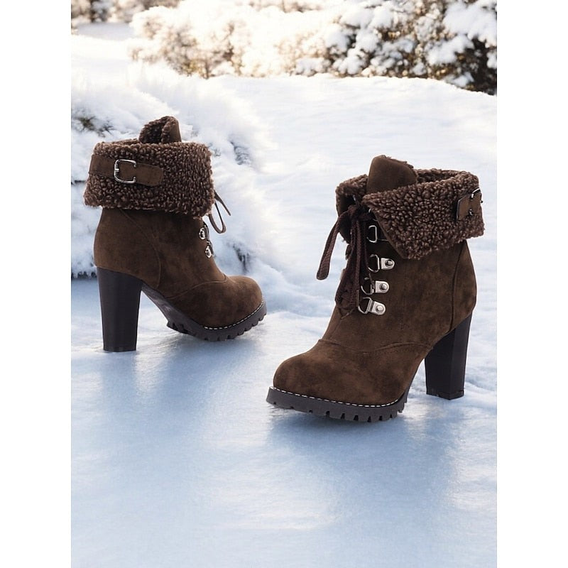 Ingram | Women's Fur-Trimmed Lace-Up Winter Boots