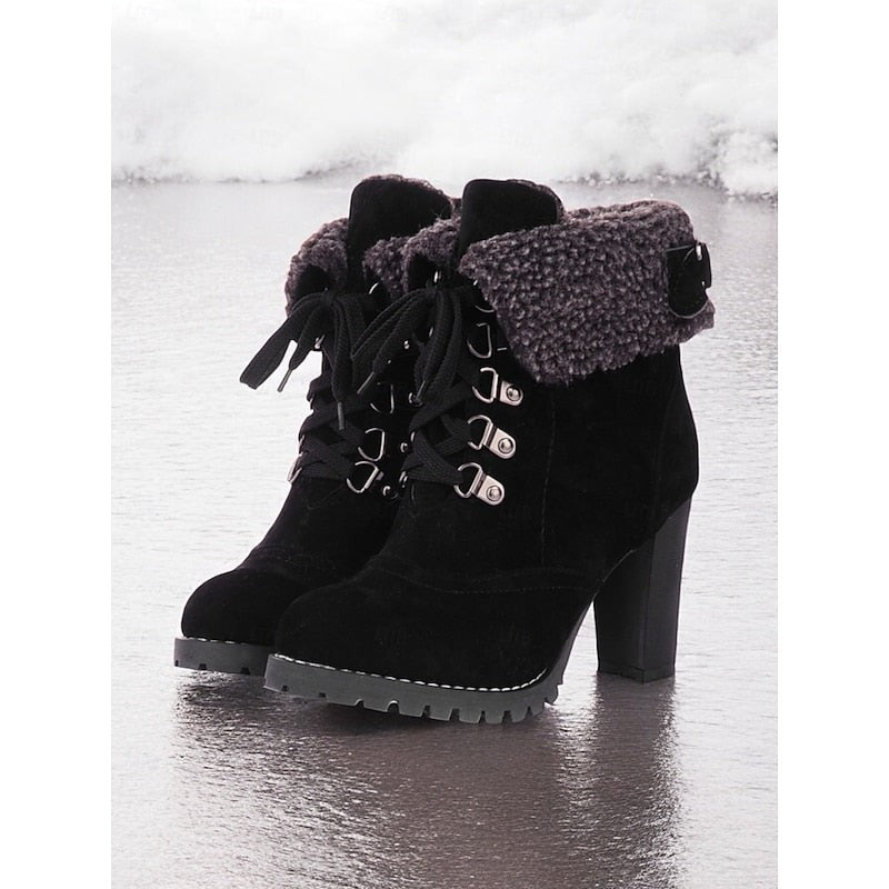 Ingram | Women's Fur-Trimmed Lace-Up Winter Boots