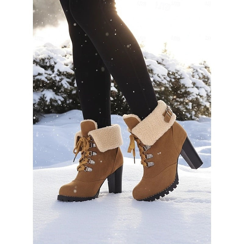 Ingram | Women's Fur-Trimmed Lace-Up Winter Boots
