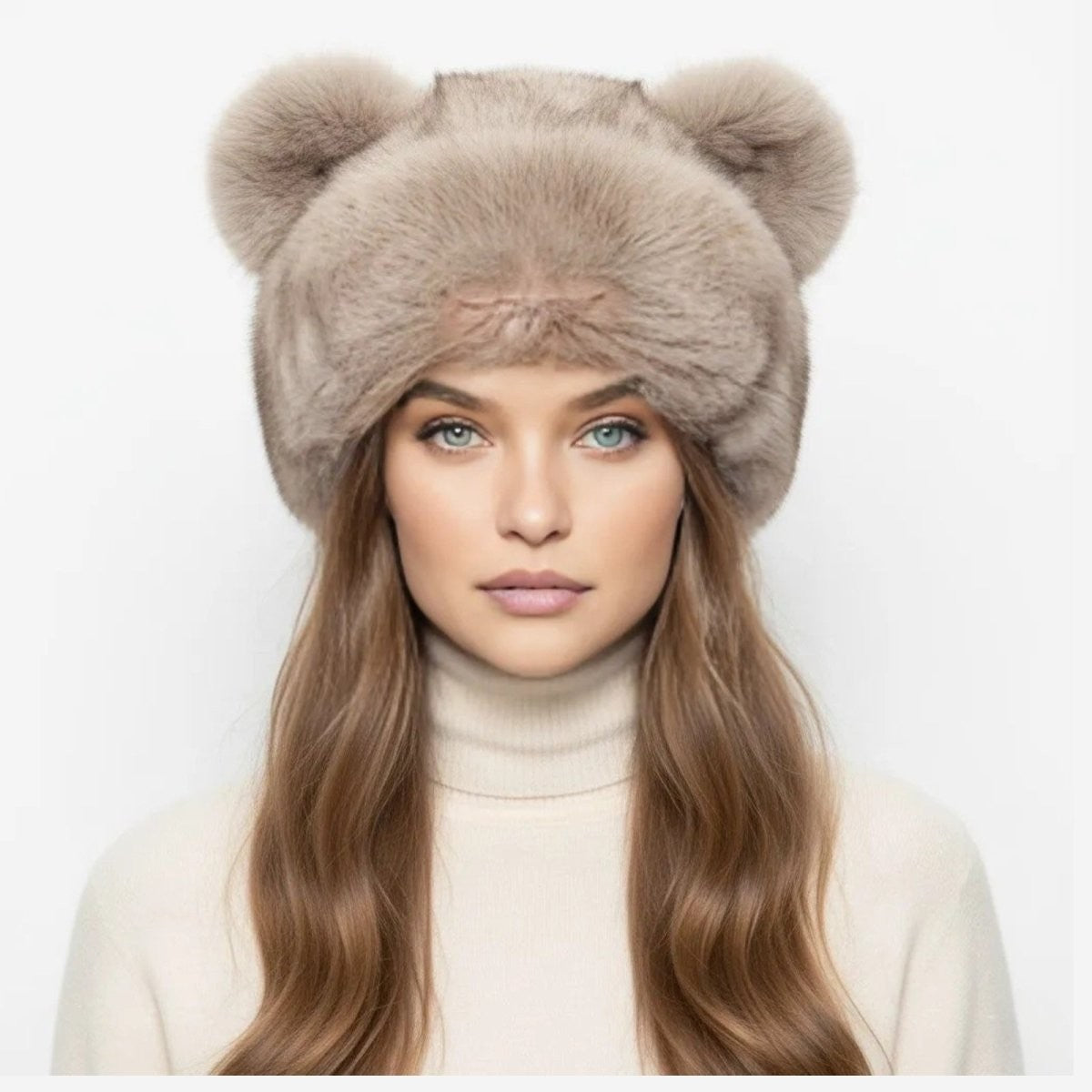 Ingrid | Plush Fur Bear Ear Hat photo