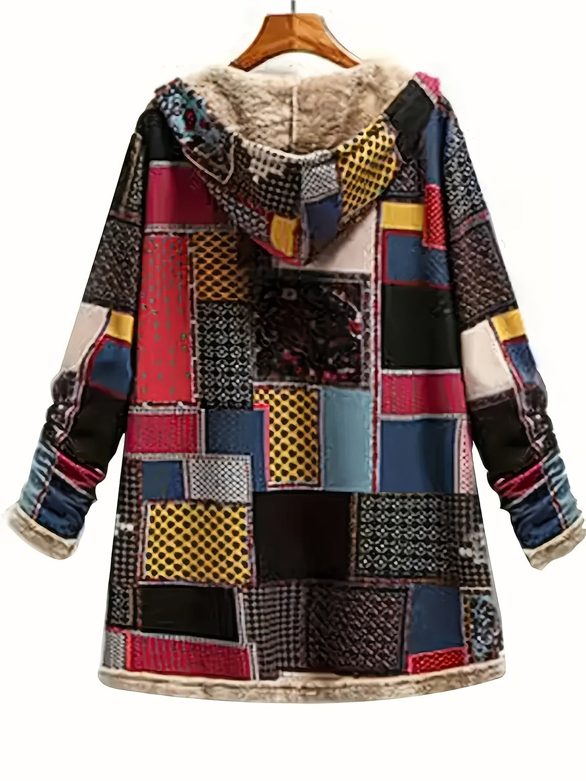 Iris | Women's Patchwork Hooded Jacket for Winter