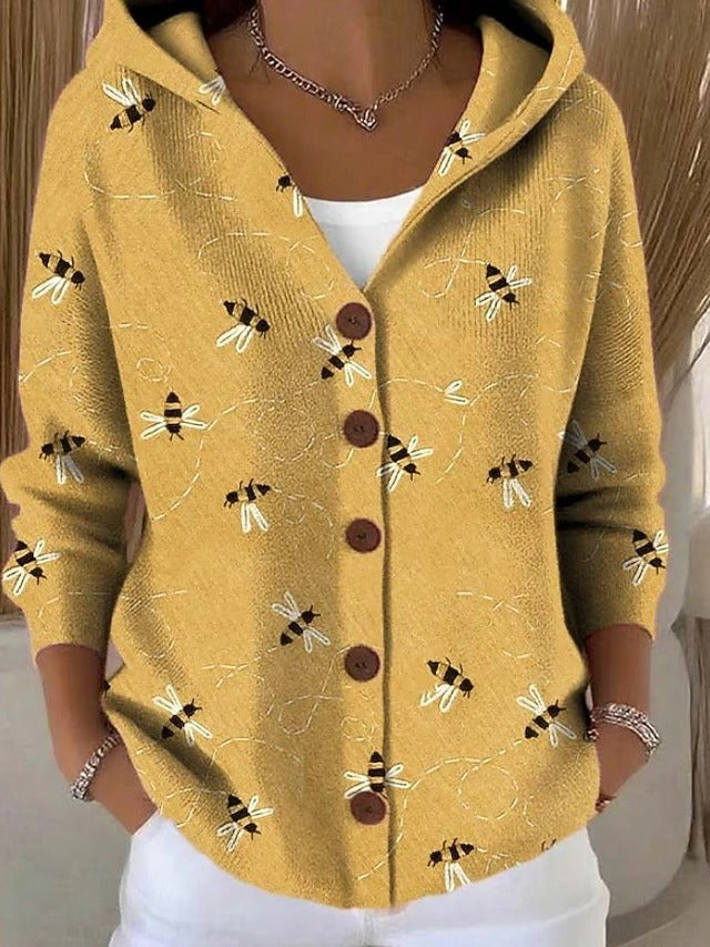Jenna | Women's Elegant Button Hooded Sweater