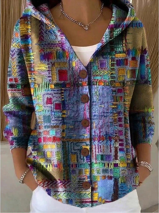 Jenna | Women's Elegant Button Hooded Sweater