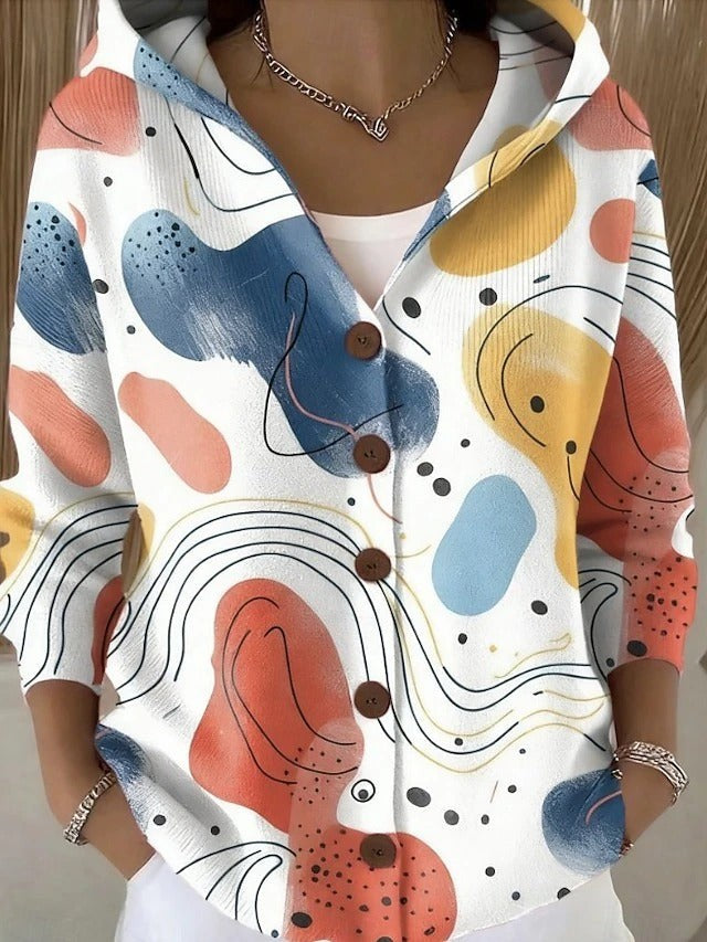 Jenna | Women's Elegant Button Hooded Sweater