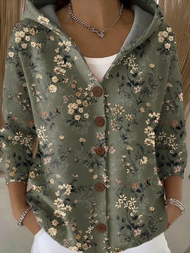 Jenna | Women's Elegant Button Hooded Sweater