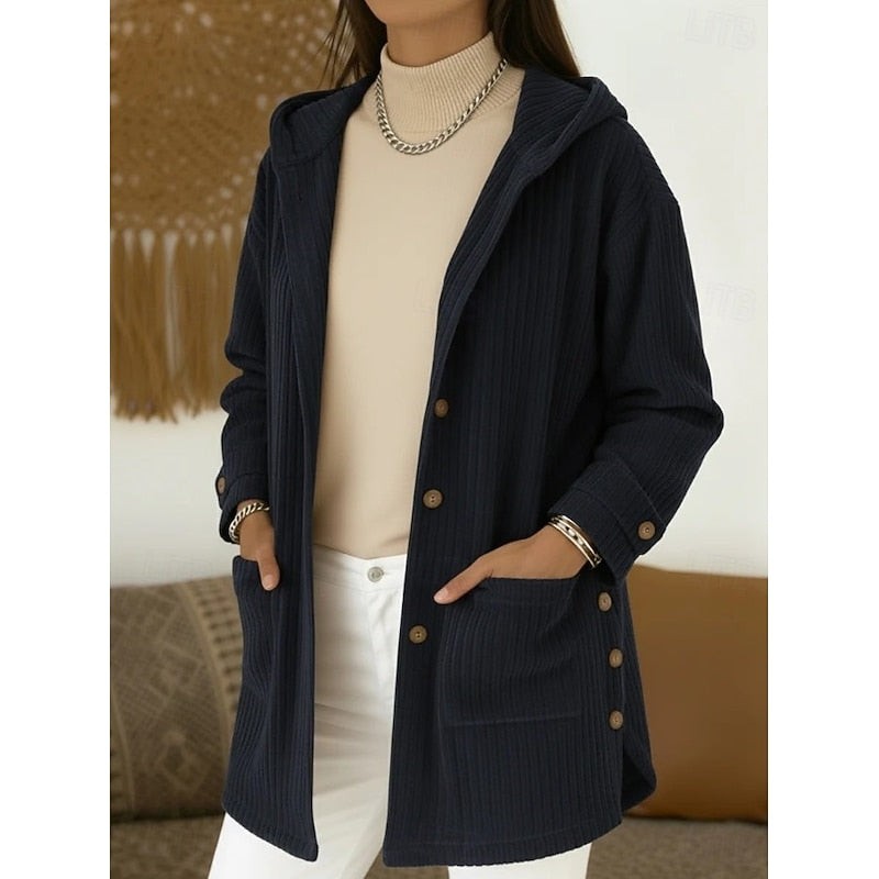 Joanna | Women's Hooded Button-Front Coat