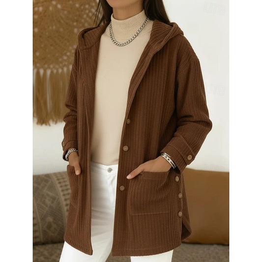Joanna | Women's Hooded Button-Front Coat