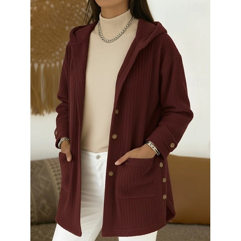 Joanna | Women's Hooded Button-Front Coat