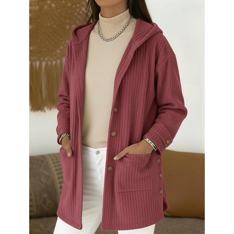 Joanna | Women's Hooded Button-Front Coat