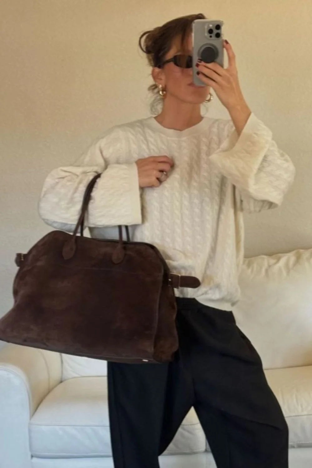 Josefina | Glazed Leather Work Tote Bag photo