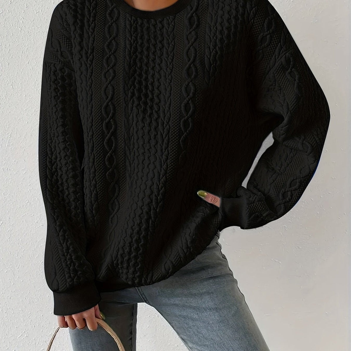 Henrietta | Women's Textured Cable-Knit Sweatshirt