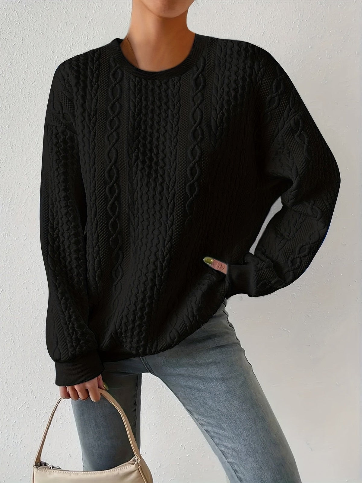 Henrietta | Women's Textured Cable-Knit Sweatshirt
