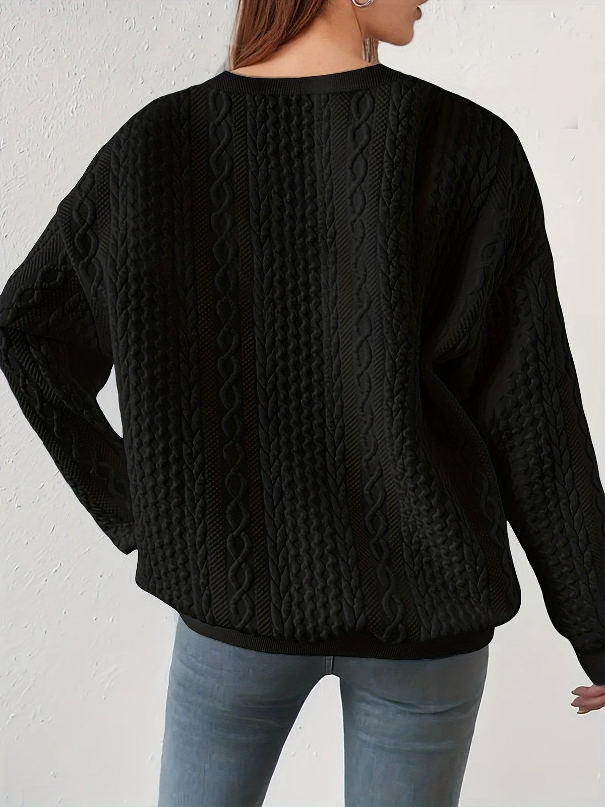 Henrietta | Women's Textured Cable-Knit Sweatshirt