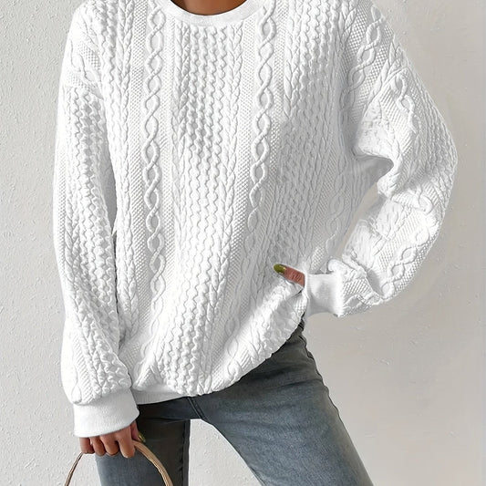 Henrietta | Women's Textured Cable-Knit Sweatshirt