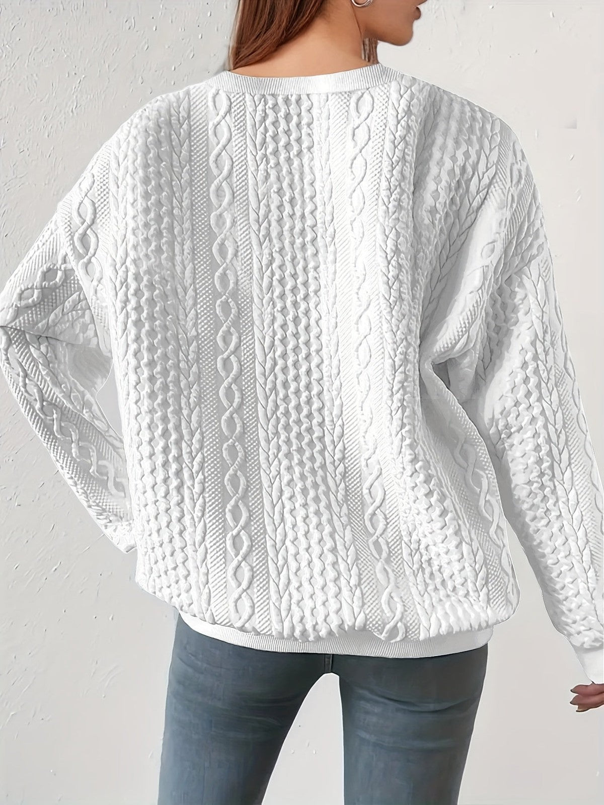 Henrietta | Women's Textured Cable-Knit Sweatshirt