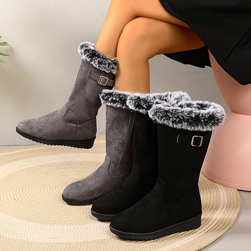 Katherine | Women's Cozy Fur-Trimmed Winter Boots