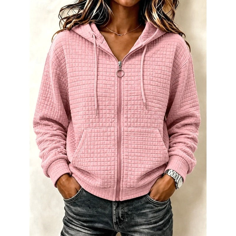 Kathryn | Women's Textured Zip-Up Hoodie